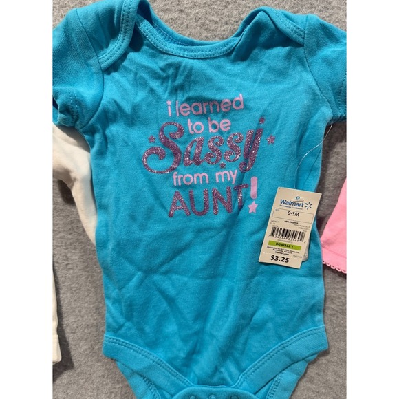 Baby Girl Clothes Newborn-6 Months 7 PC Lot Bodysuits Sleepers Garanimals+ New! - Picture 9 of 10